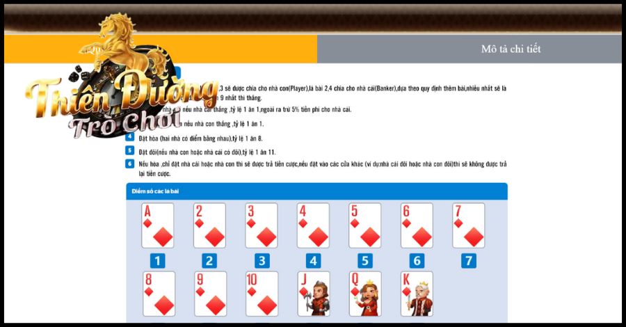 Luật lệ của Baccarat game chi tiết nhất 2024